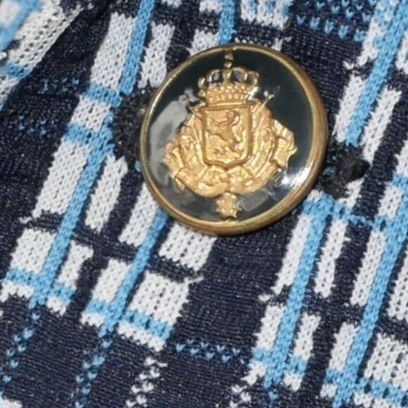 VTG Buckingham Clothes Morville Men's UK Sz 44R Blue Tartan Plaid Groovy Preppy - Picture 5 of 14